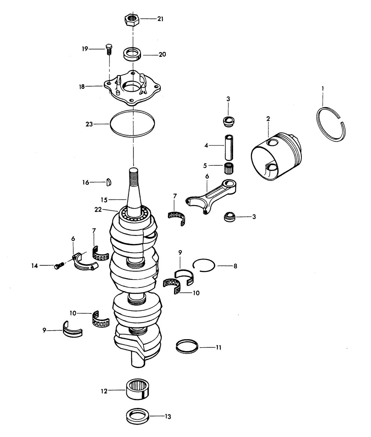 CHRYSLER 100 H.P. CRANKSHAFT AND PISTON GROUP