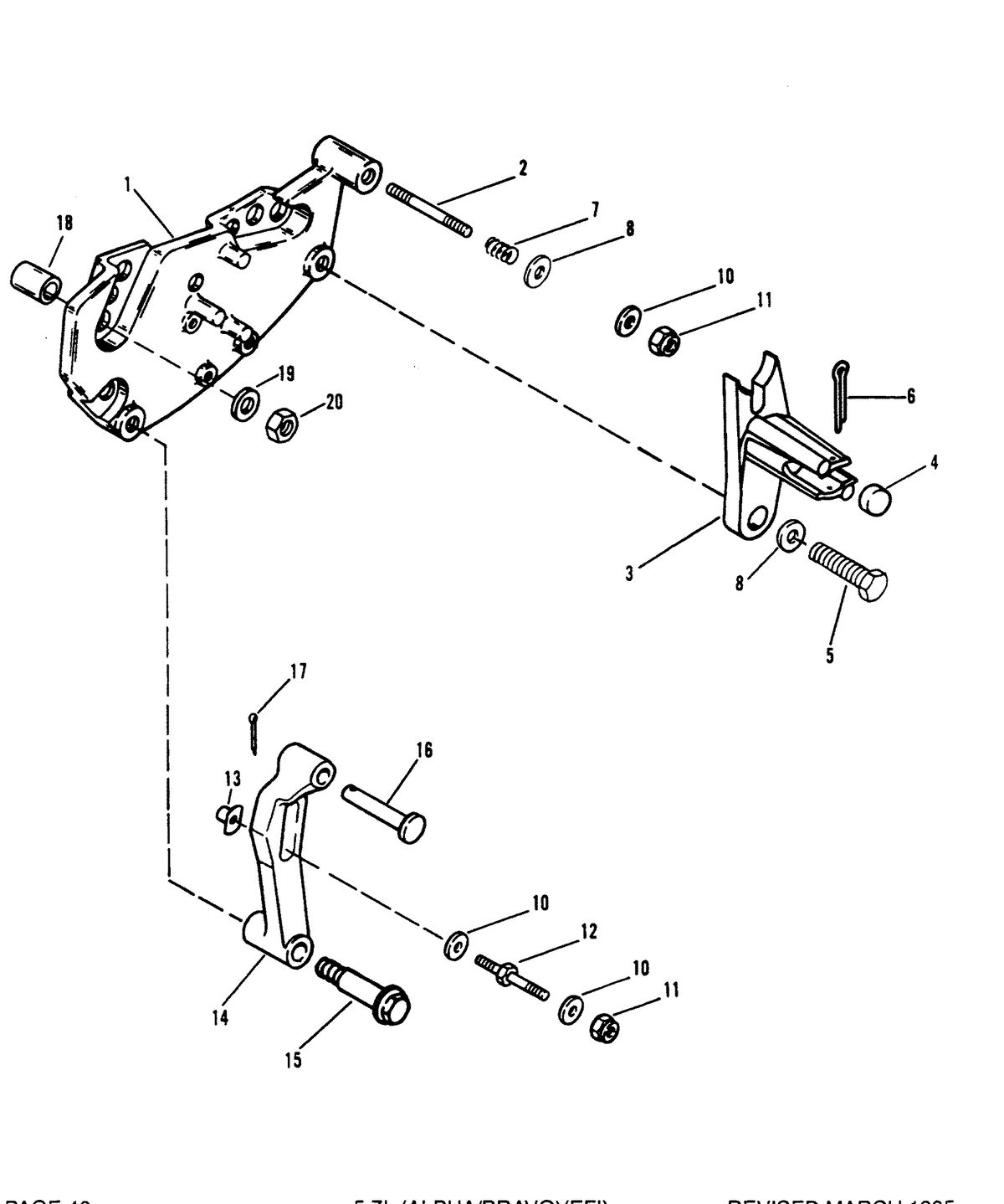 MERCRUISER 5.7L (ALPHA) (EFI-TBI)5.7L (BRAVO) (EFI-TBI) ENGINE SHIFT BRACKET (BRAVO)