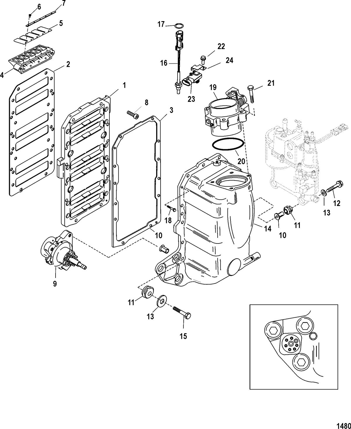 RACE OUTBOARD 200XS DFI (2.5L) Air Handler Components
