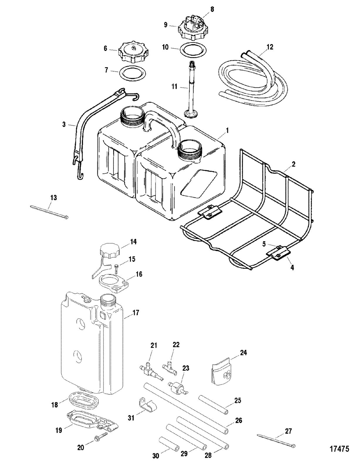 ACCESSORIES FUEL/OIL TANKS, LINES, FILTER KITS AND CORROSION Tank Kit-Remote Oil(1256-8628A10)