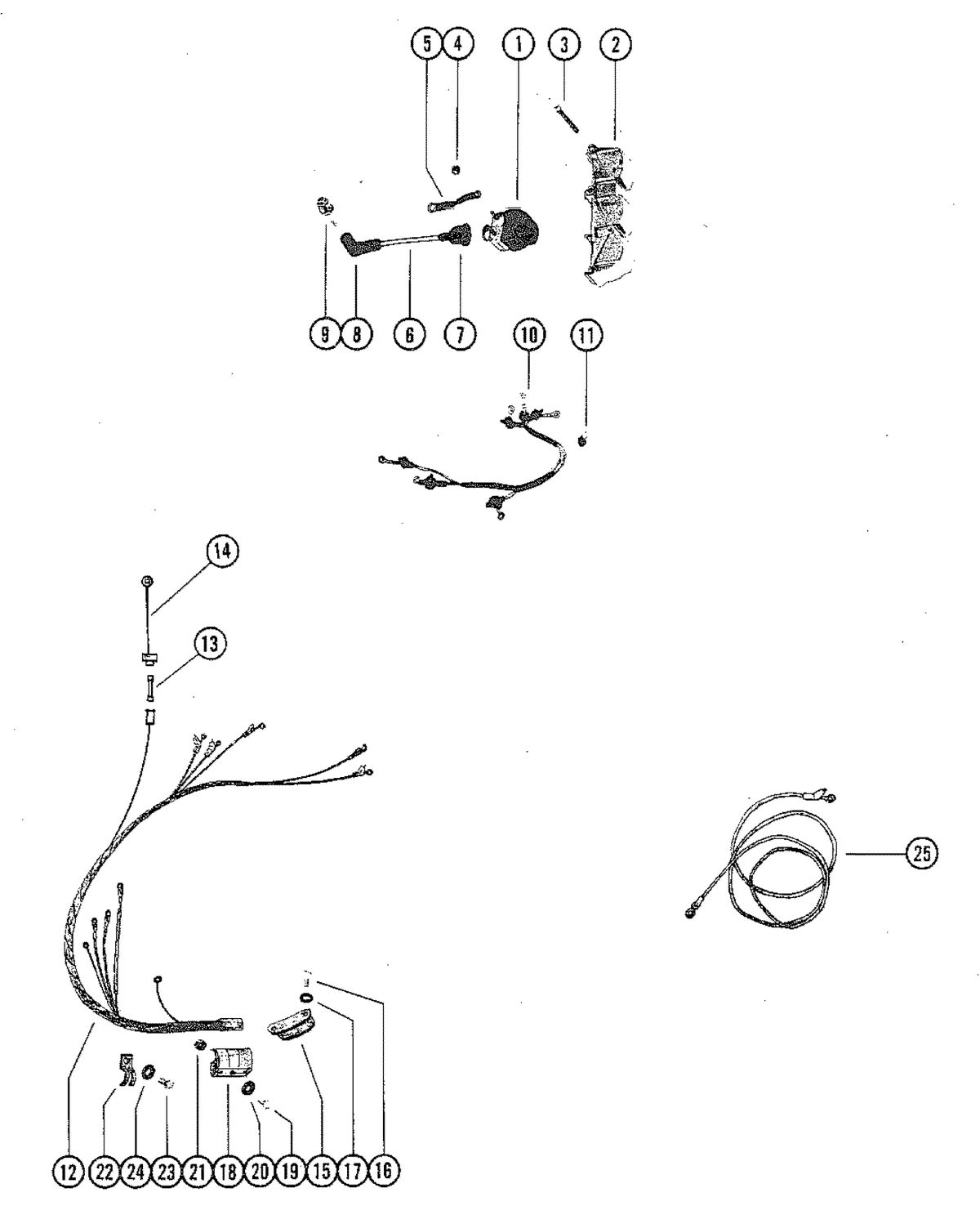 MERCURY MERC 115 WIRING HARNESS AND IGNITION COIL