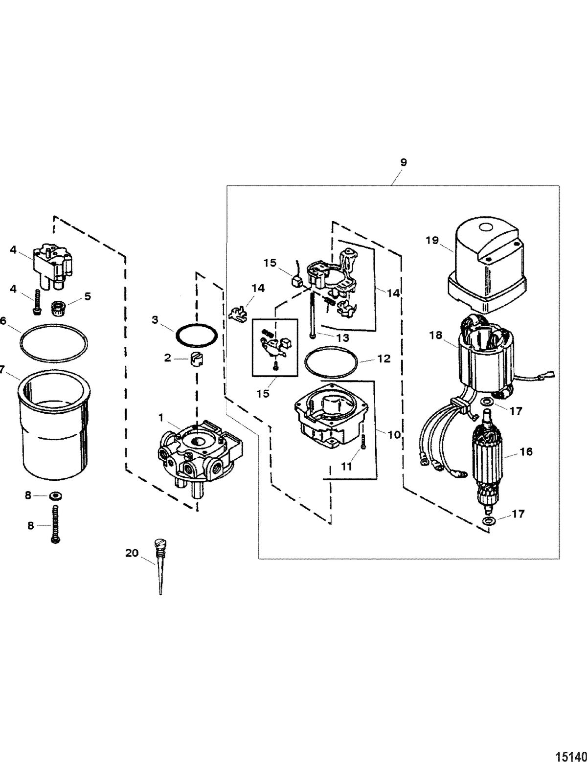 ACCESSORIES TRIM / TILT / LIFT SYSTEMS AND COMPONENTS Pump/Motor, Metal Reservoir(Design I - 846859A1)