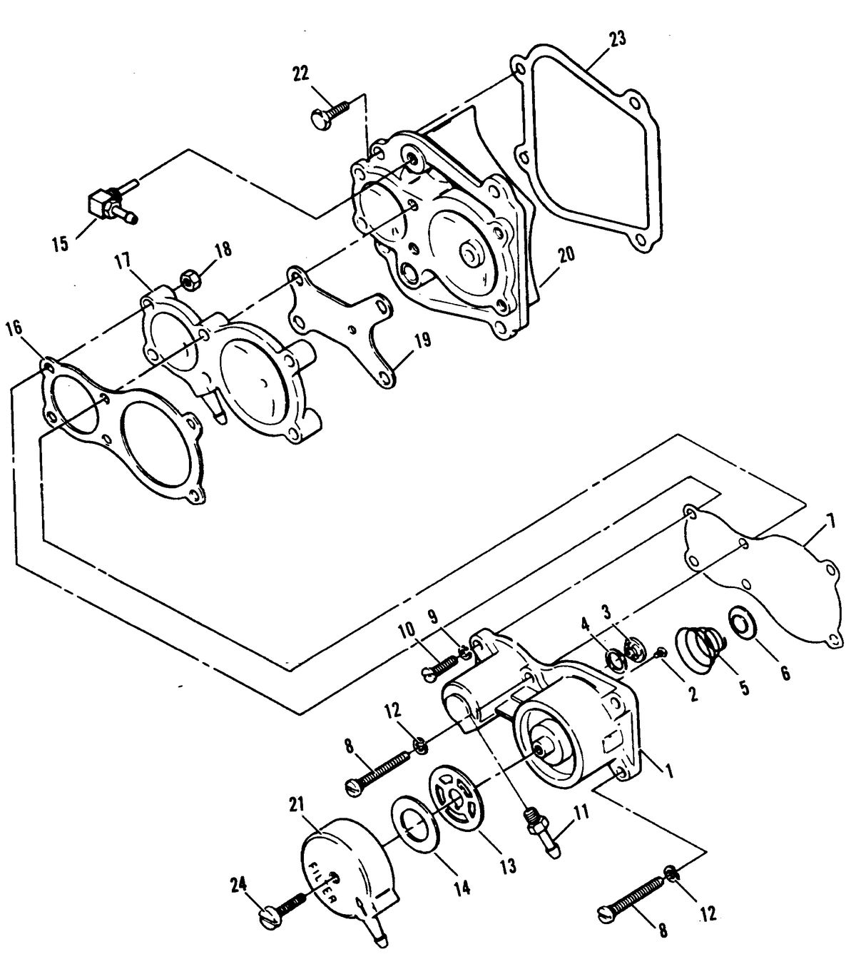 FORCE 70 H.P. FUEL PUMP ASSEMBLY (91B THRU 92C)