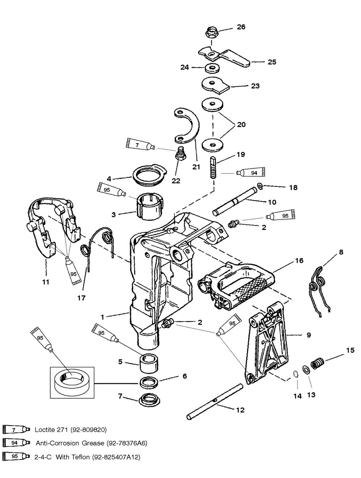 MERCURY 9.9 /8(BONDENSEE) 4 STROKE SWIVEL BRACKET