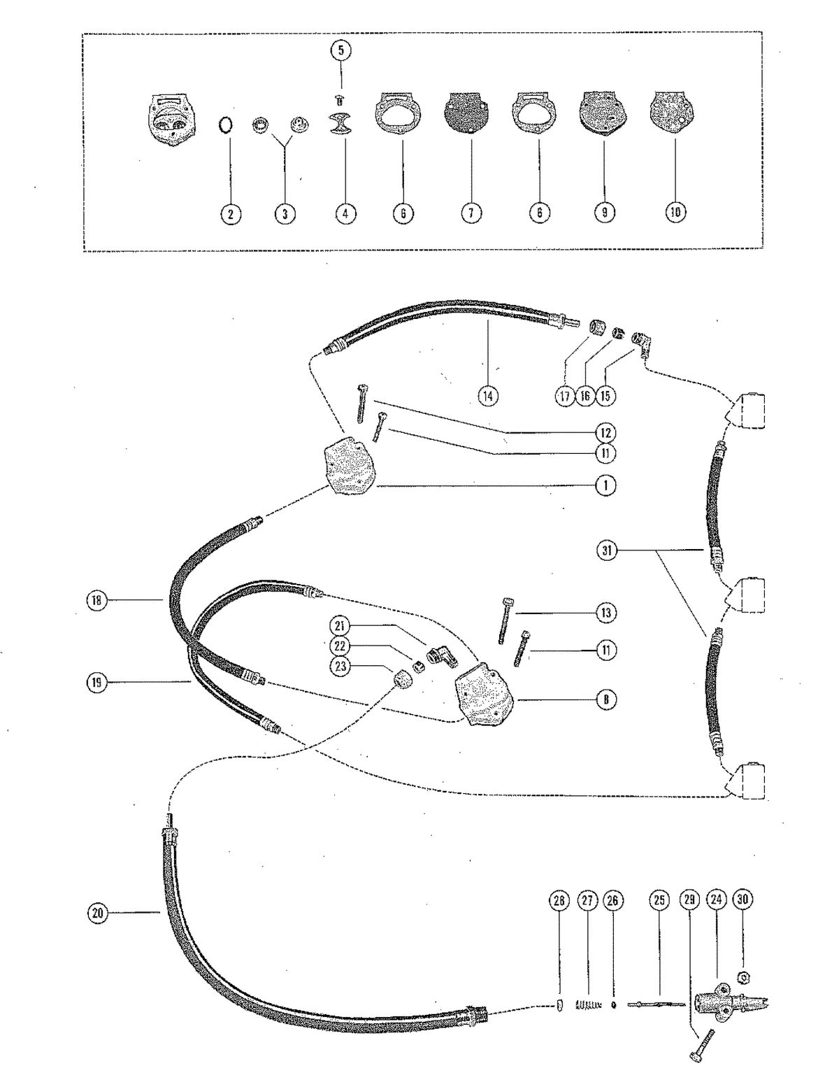 MERCURY MERC 850E FUEL PUMP AND FUEL LINE ASSEMBLY
