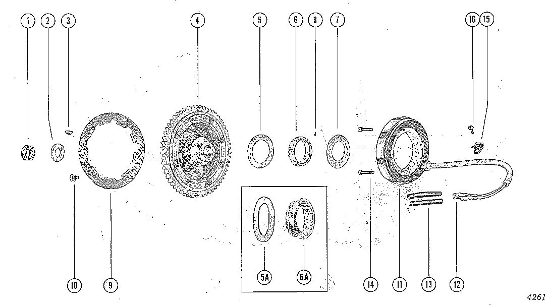 MERCURY MERC 400 FLYWHEEL ASSEMBLY AND STATOR