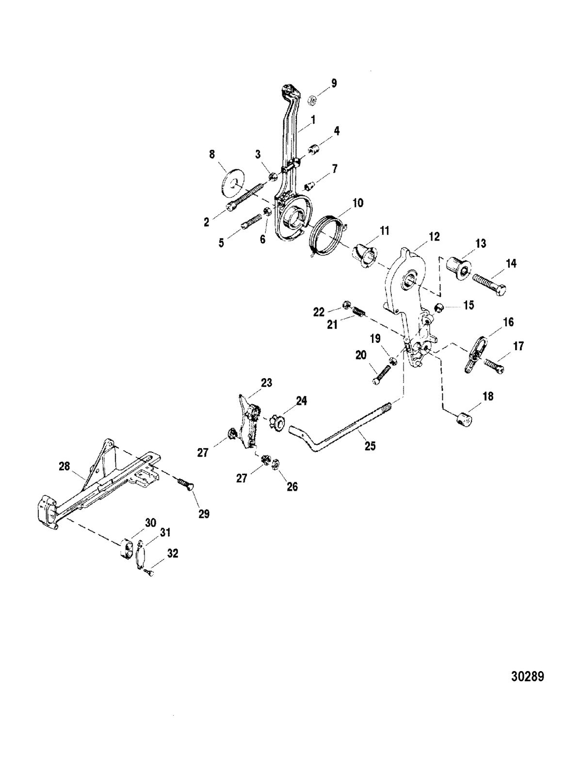 SPORTJET 240 EFI JET DRIVE Throttle Lever / Throttle Cam Assembly