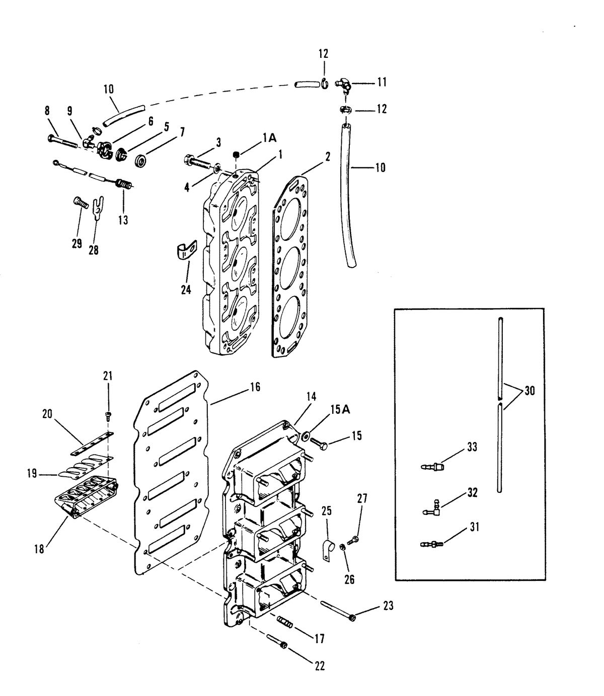 RACE OUTBOARD XR-2 / MAGNUM REED BLOCK AND CYLINDER HEAD
