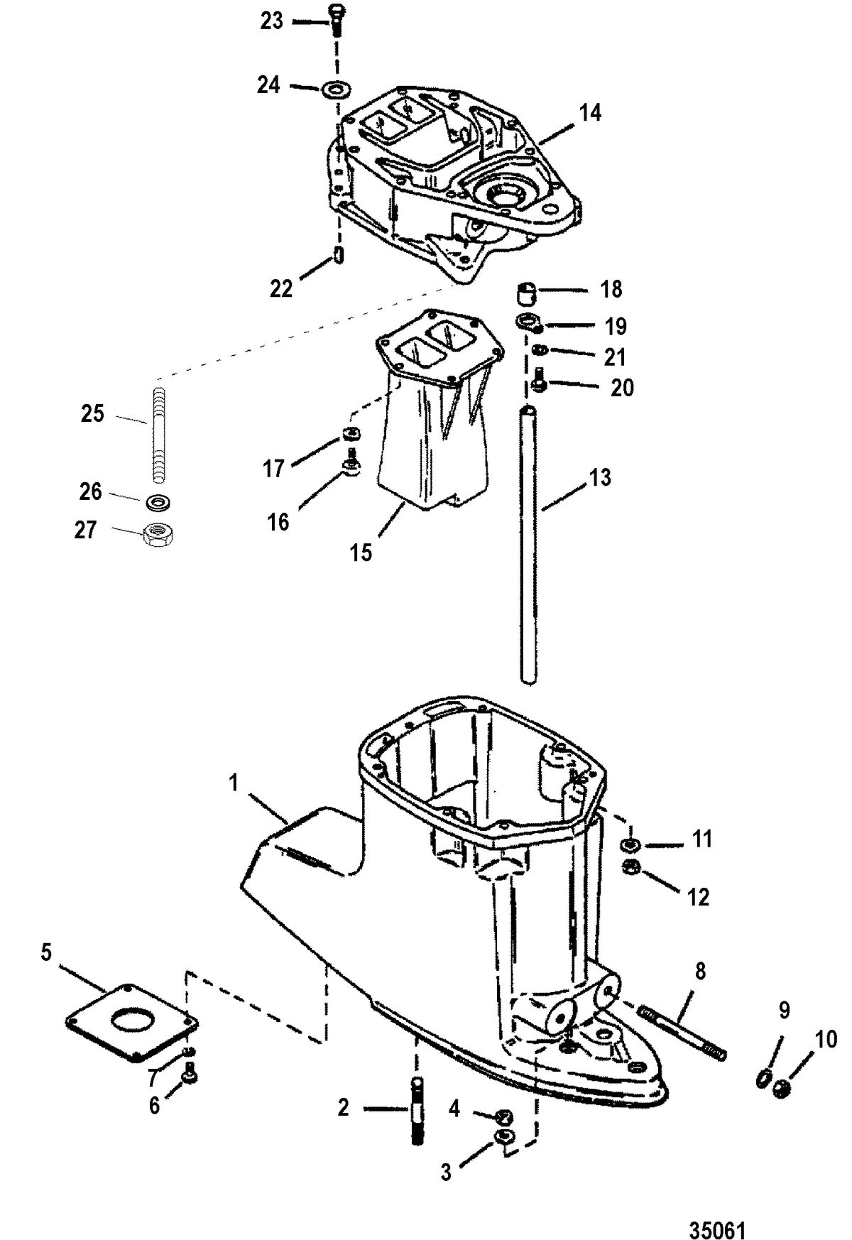 RACE OUTBOARD 2.5L (EFI) 2.5L (EFI-OFFSHORE) Driveshaft Housing, Offshore