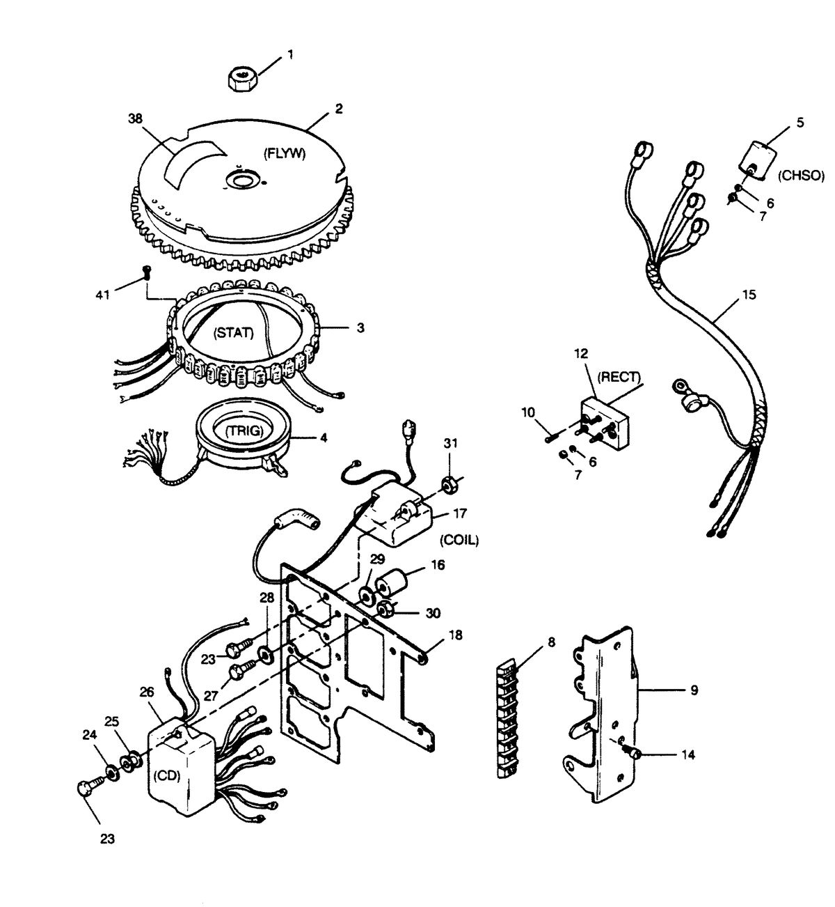 FORCE FORCE 1990 90 H.P. "C" MODEL L-DRIVE IGNITION COMPONENTS