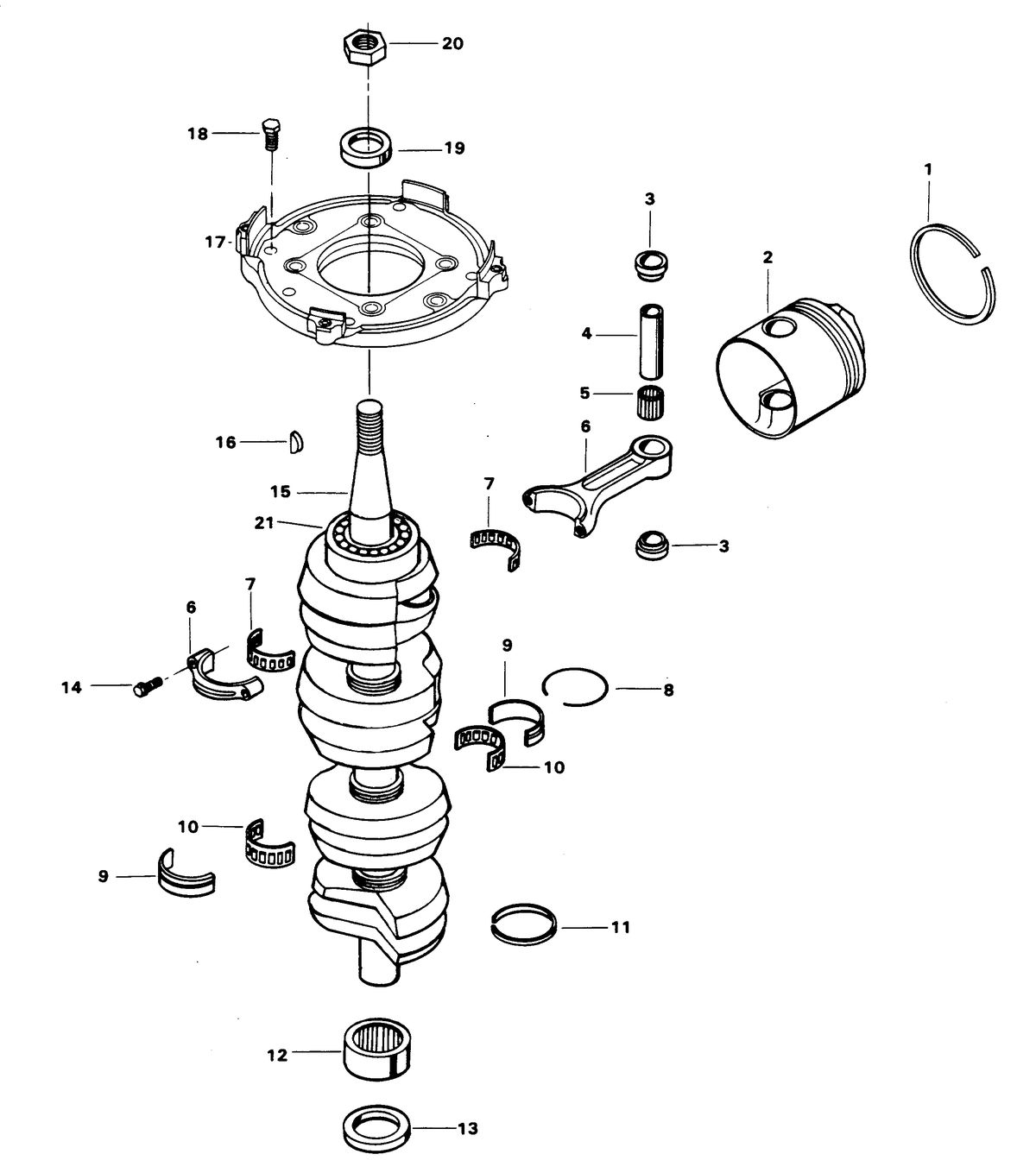 CHRYSLER 90 H.P. CRANKSHAFT AND PISTON GROUP