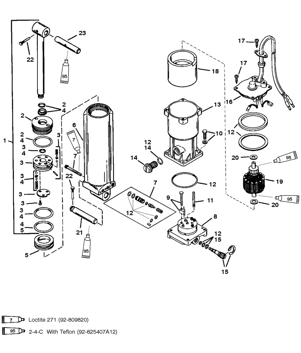 MERCURY/MARINER 40 HP30 JET POWER TRIM COMPT'S (S/N-0D182000 THRU 0G357070) (BLACK PLUG)