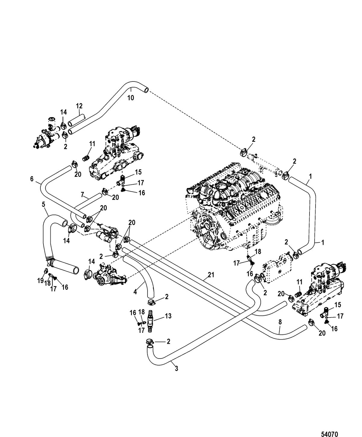 MERCRUISER 385 PERFORMANCE TUNED Standard Cooling System