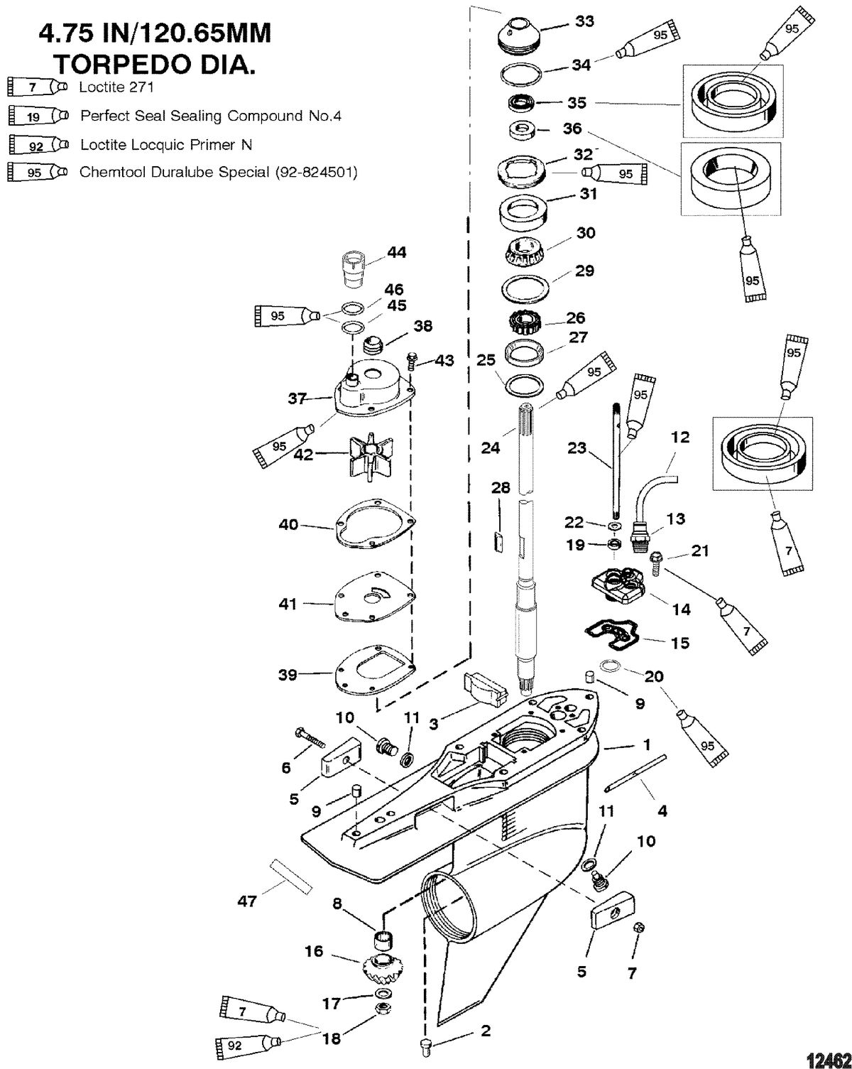 MERCURY/MARINER 225/250 3.0L EFI Gear Hsg(Driveshaft)(C/R)(S/N-0G960500 & Up)