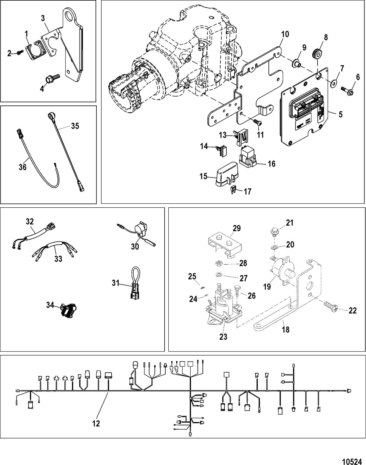 MERCRUISER 350 MAG MX 6.2L MPI INBOARD Electrical Components(Mechanical Throttle and Shift)
