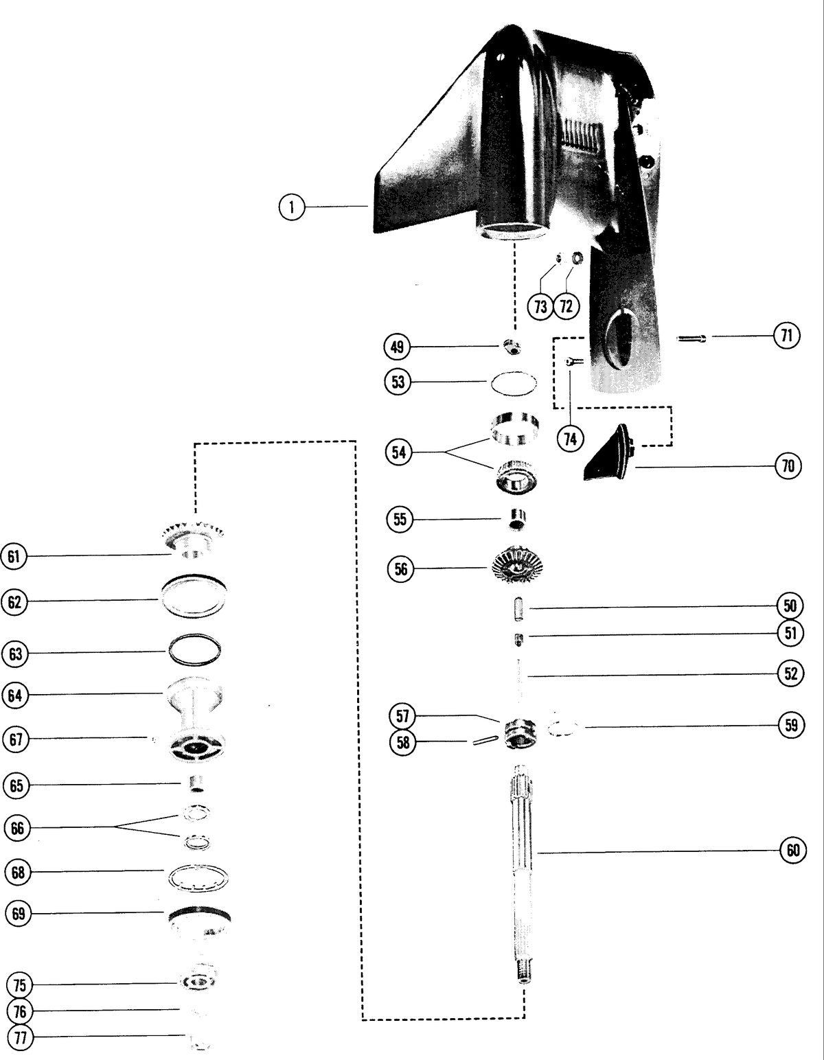 MERCURY MERC 115 GEAR HOUSING ASSEMBLY, COMPLETE (PAGE 2)
