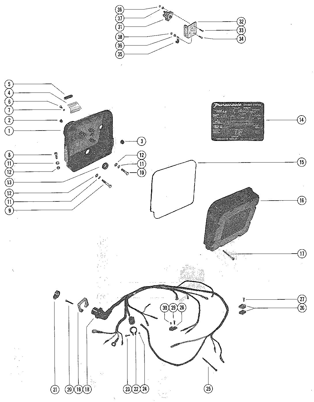 MERCRUISER 325 ENGINE WIRING HARNESS AND ELECTRIC PANEL