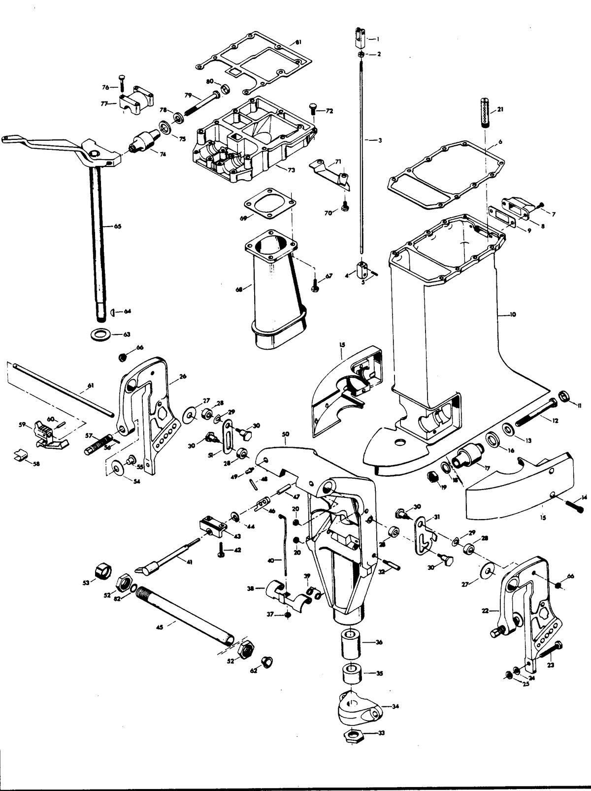 CHRYSLER 65 H.P. MOTOR LEG