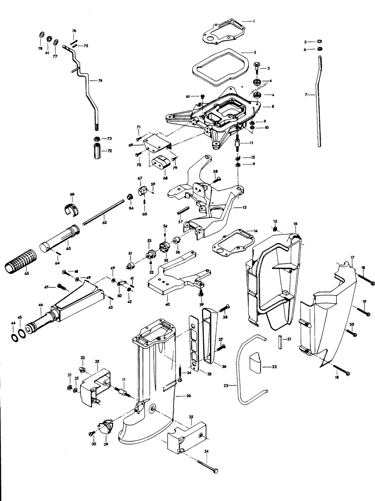 CHRYSLER 25 H.P. MOTOR LEG