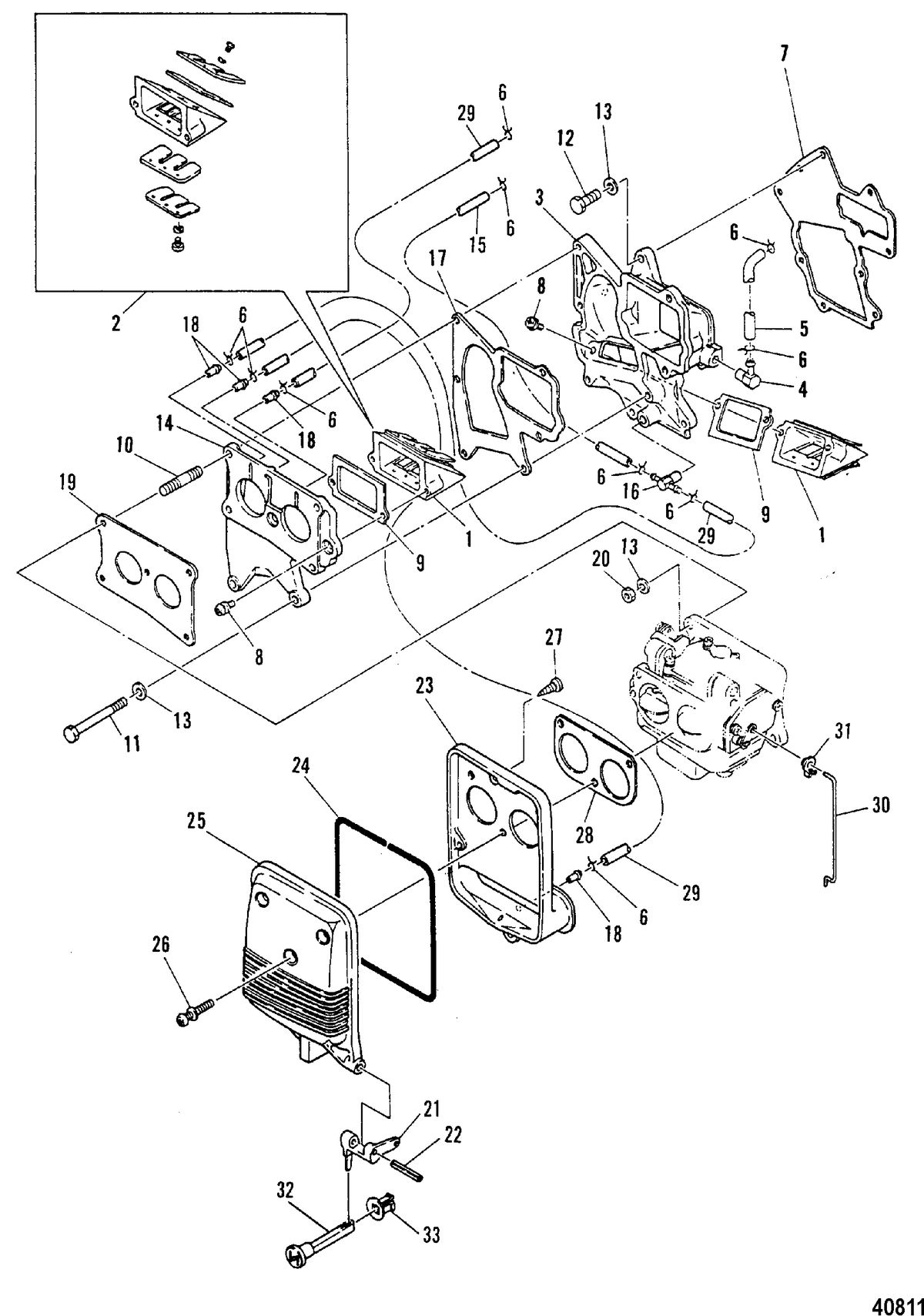MARINER 40 H.P. W/MARATHON INTAKE MANIFOLD