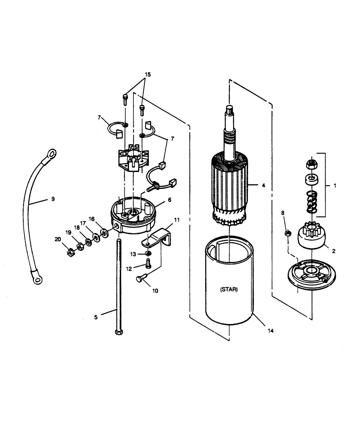 FORCE FORCE 1989 85 H.P. L-DRIVE STARTER