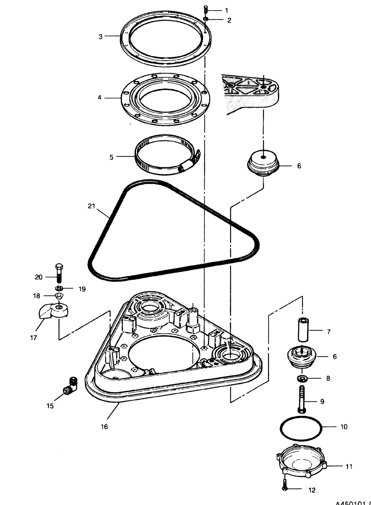 FORCE FORCE 120 H.P. "L" - DRIVE "B" MODELS TRANSOM PLATE