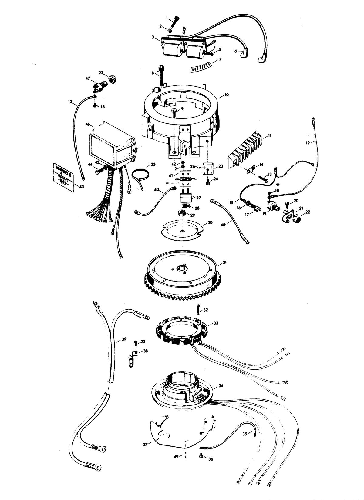 CHRYSLER 15 H.P. ELECTRICAL COMPONENTS (C-D ALTERNATOR MODELS)