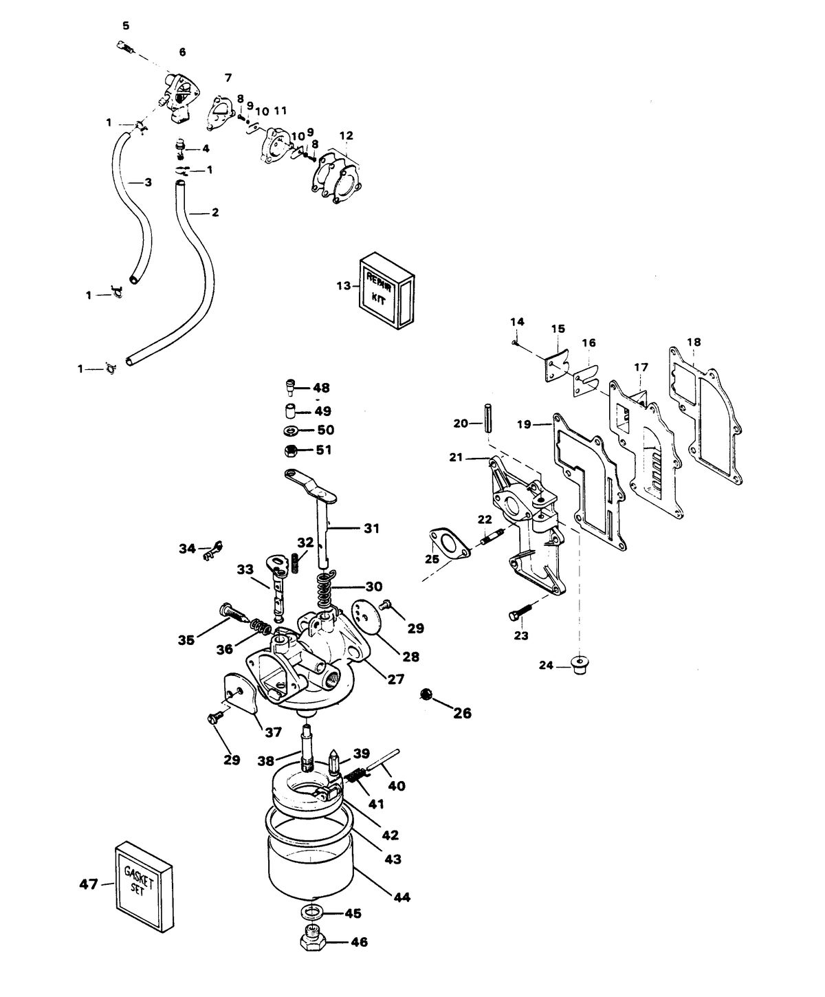 CHRYSLER 9.9 FURY 15 H.P. FUEL SYSTEM