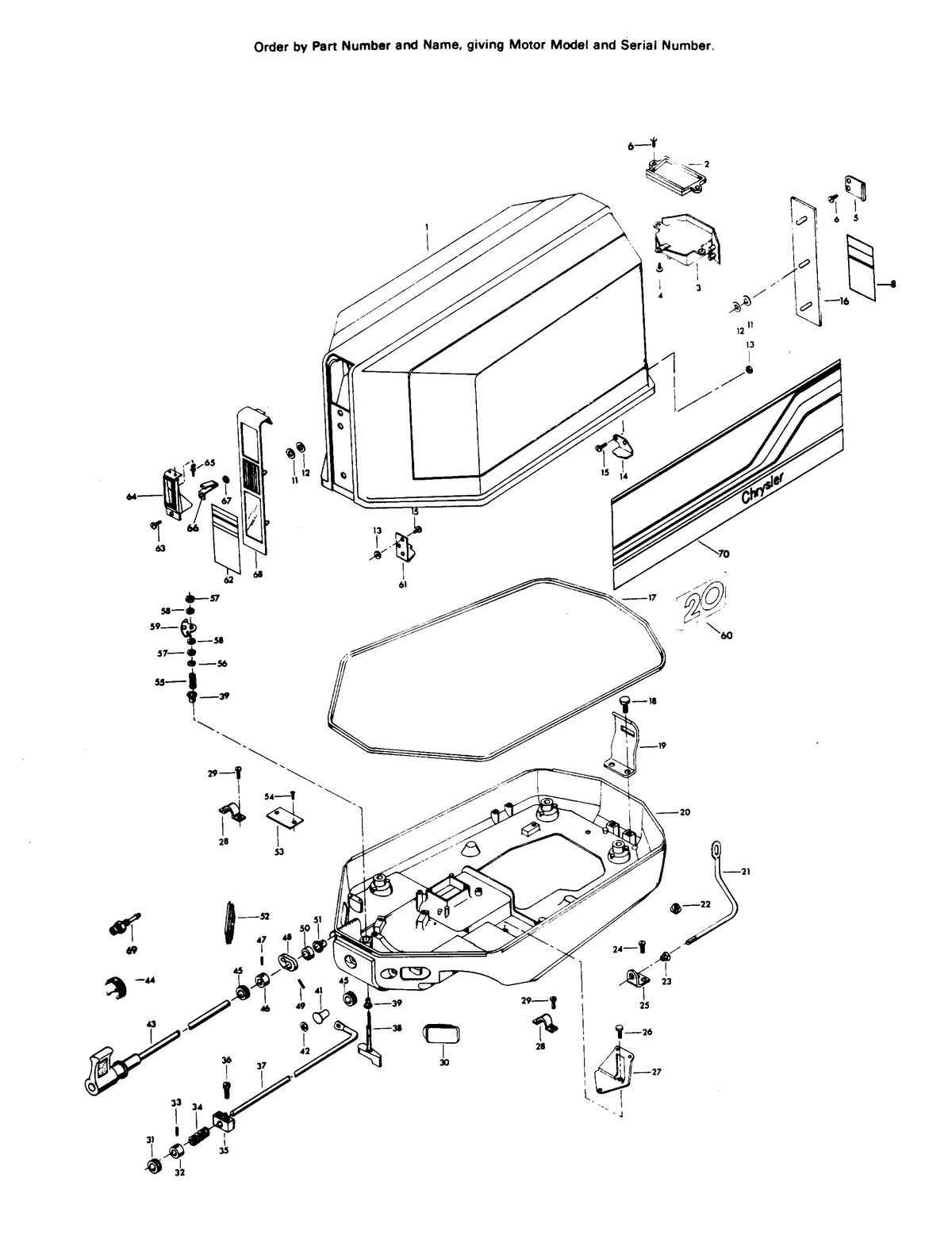 CHRYSLER 20 H.P. ENGINE COVER AND SUPPORT PLATE