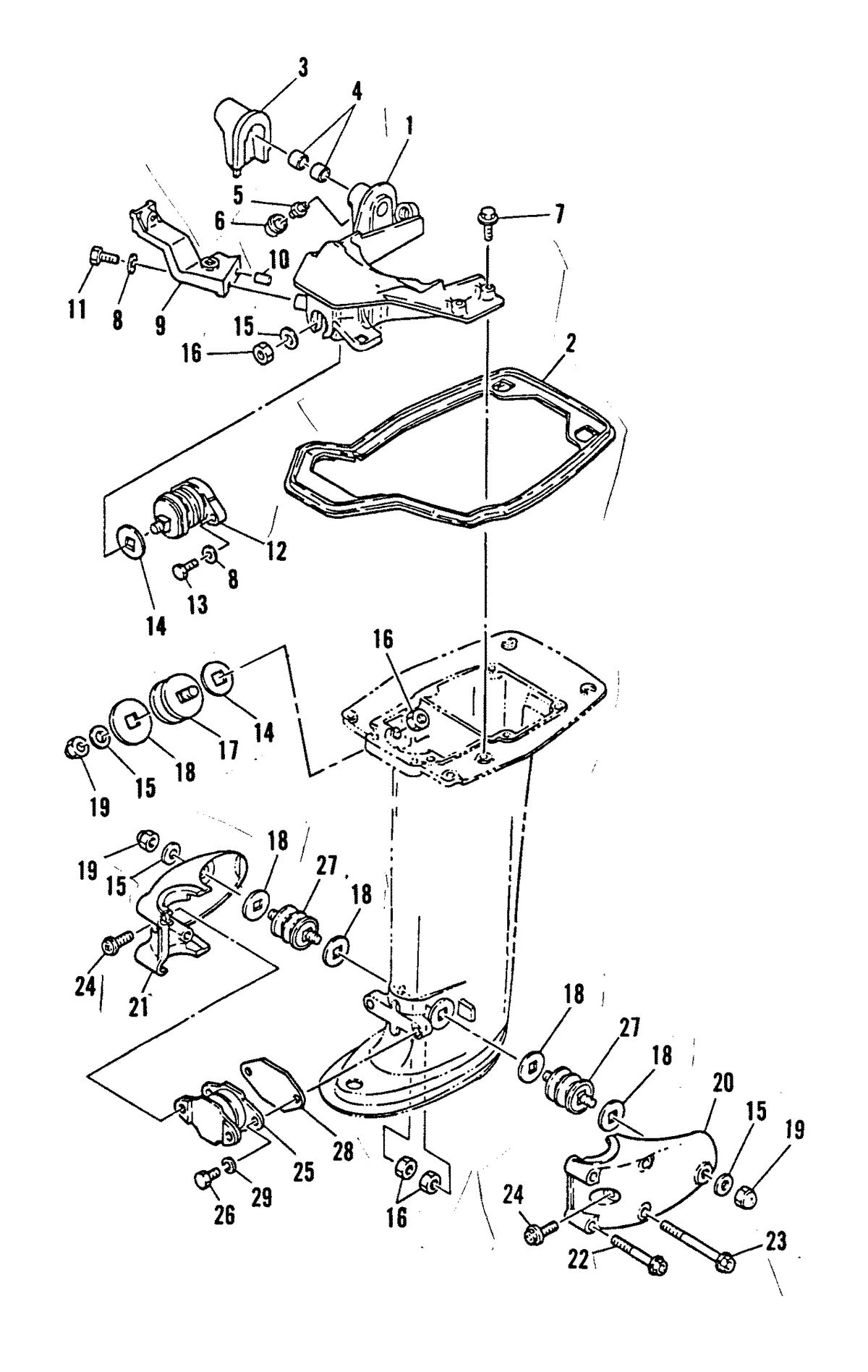 MARINER 25 HP K MOUNTING SYSTEM