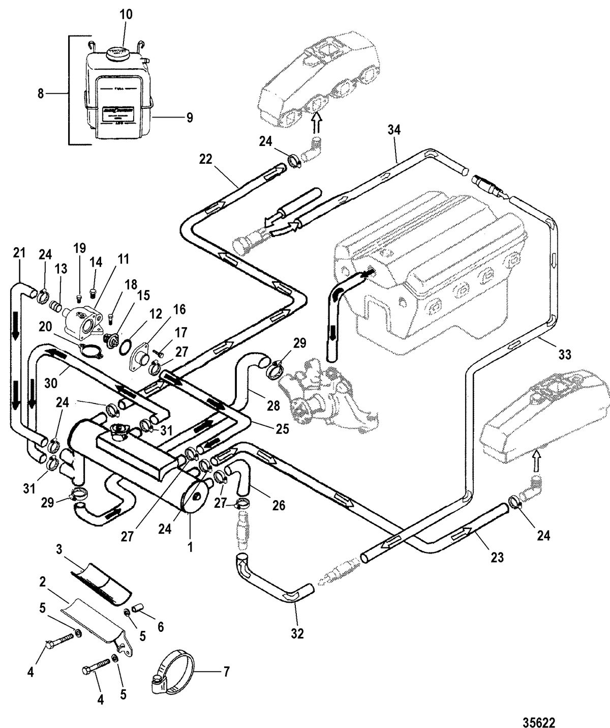 MERCRUISER 7.4L MPI BRAVO L29 (GEN VI) CLOSED COOLING SYSTEM