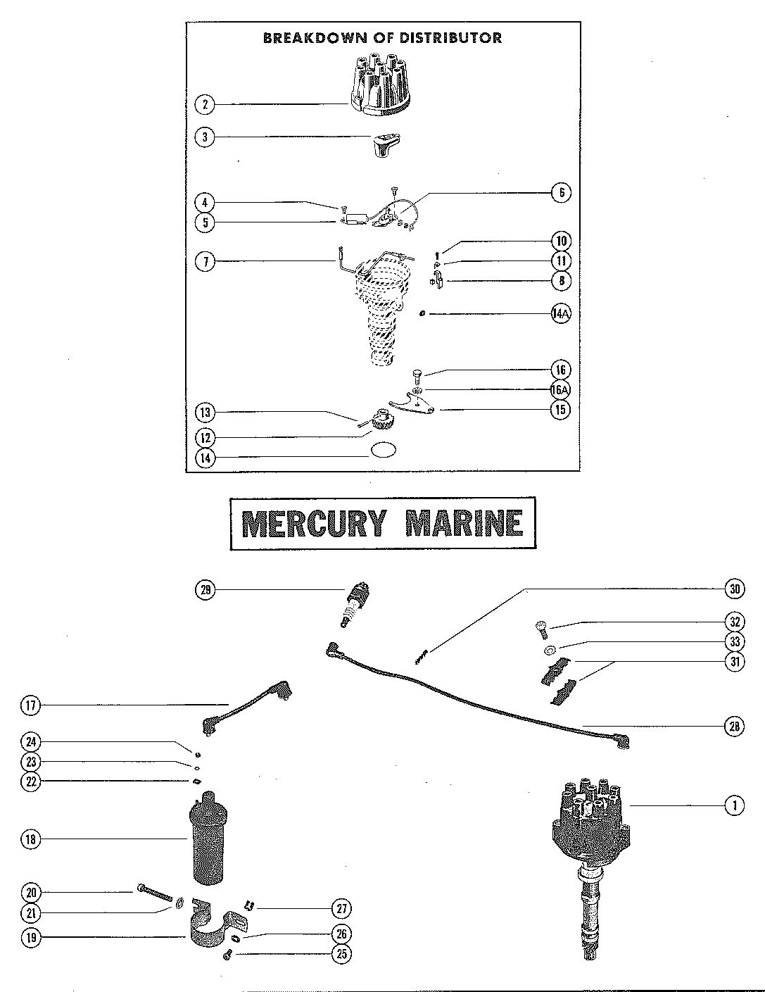 MERCRUISER 233 ENGINE DISTRIBUTOR ASSEMBLY, COMPLETE MERCURY MARINE