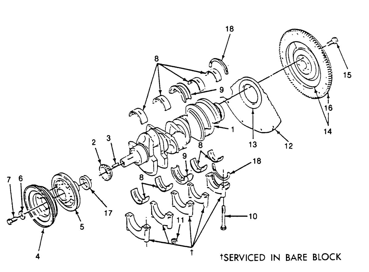 U.S. MARINE US MARINE 351 INBOARDS CRANKSHAFT AND FLYWHEEL