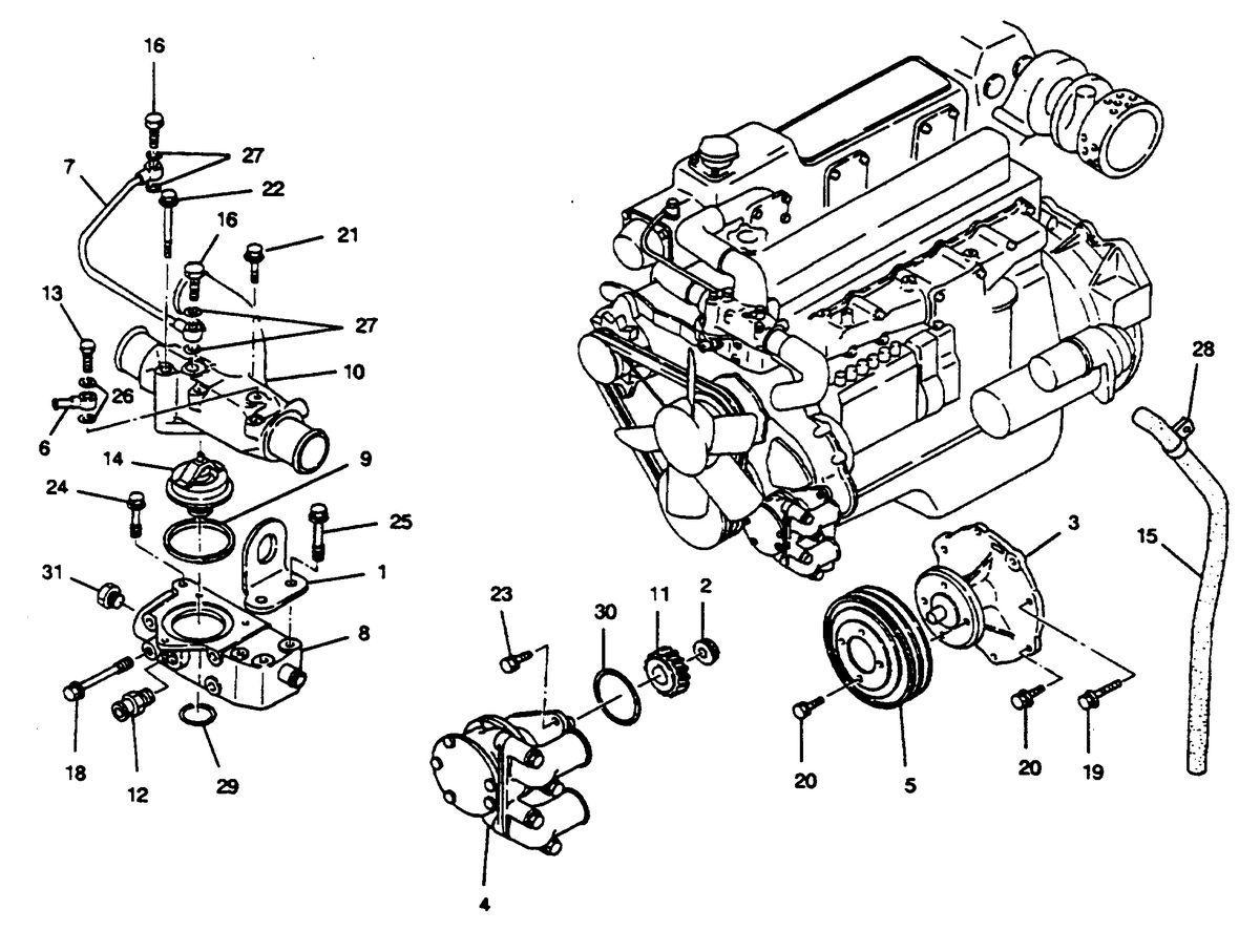 MERCRUISER HINO DIESEL 250 H.P. COOLING SYSTEM