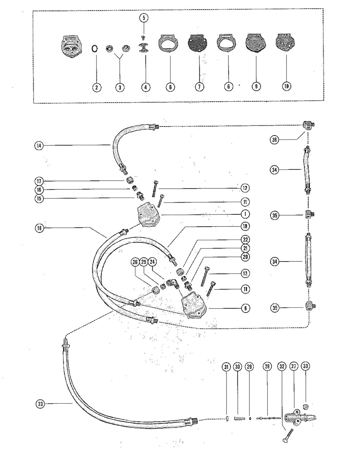 MERCURY MERC 800 FUEL PUMP AND FUEL LINES