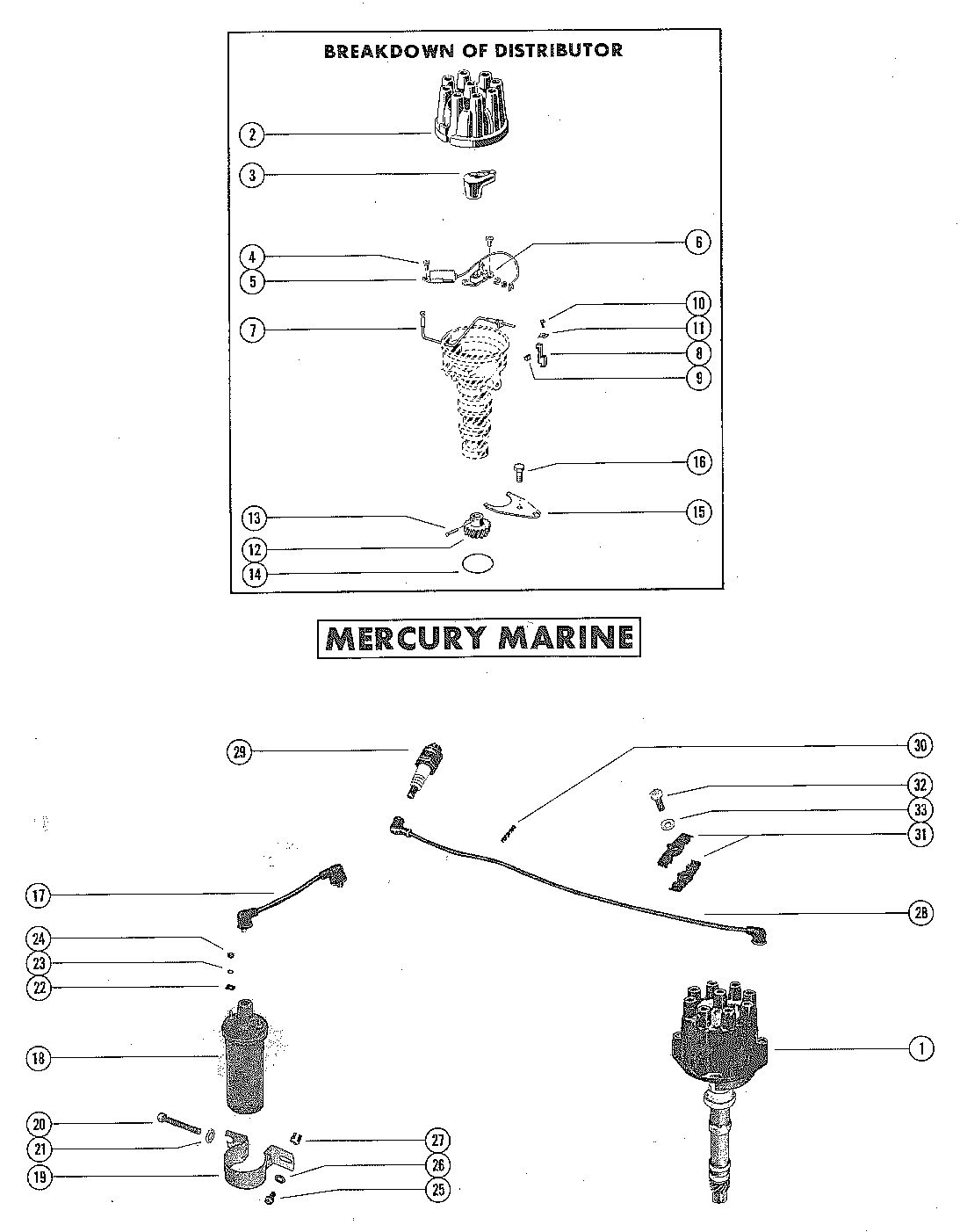 MERCRUISER 255 ENGINE DISTRIBUTOR ASSEMBLY, COMPLETE (MERCURY)