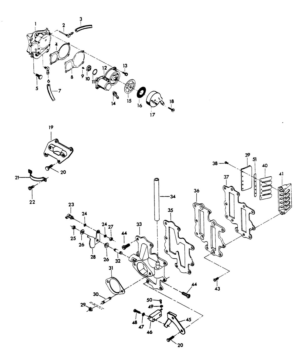 CHRYSLER 100 H.P. FUEL PUMP AND REED PLATE