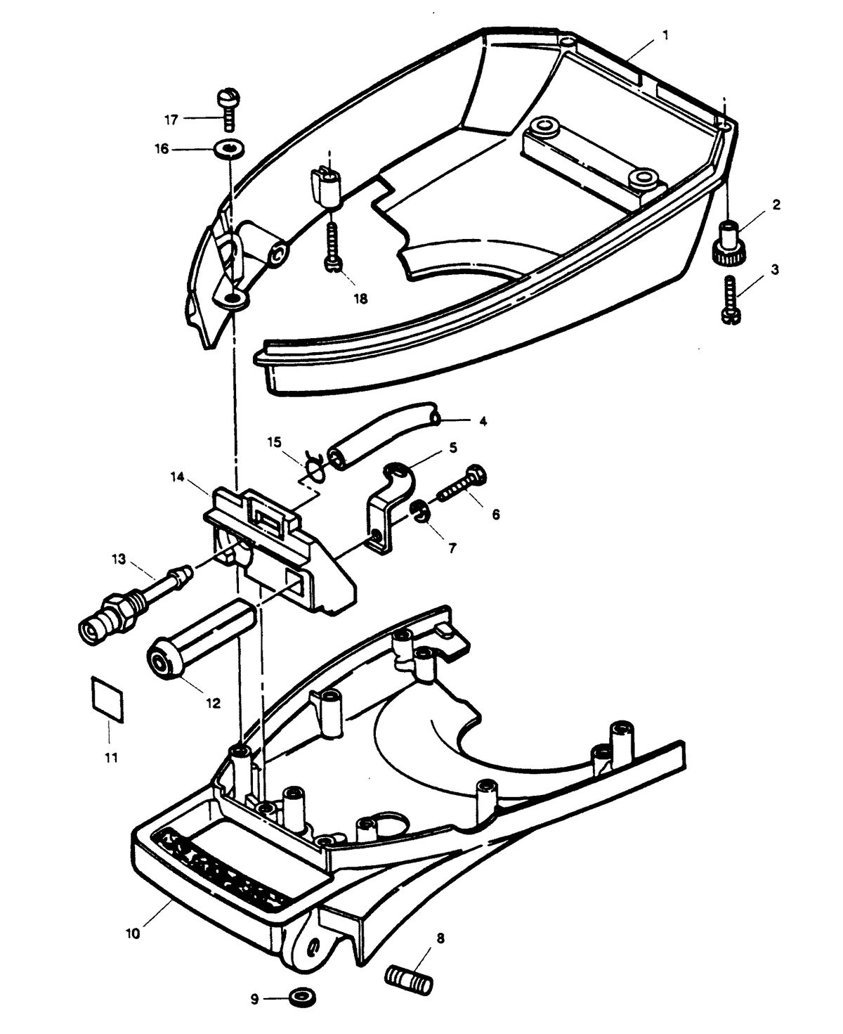 FORCE 5 HP BOTTOM COWL AND SUPPORT PLATE(88B THRU 89B MODELS)