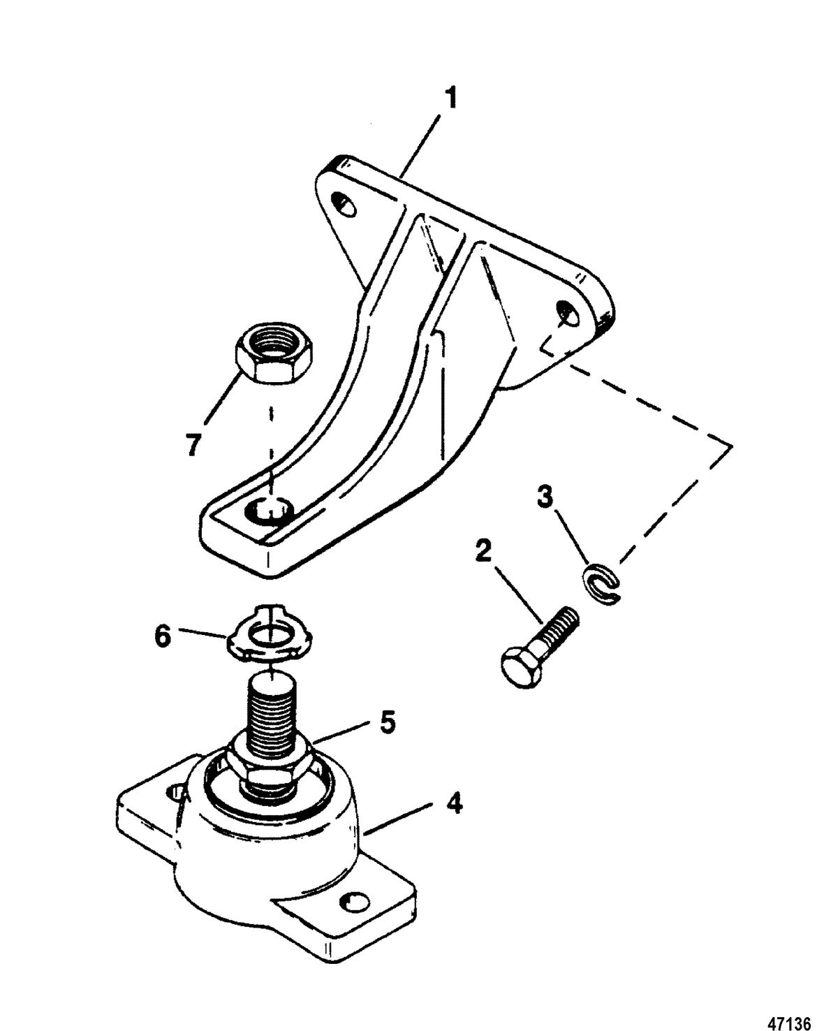 MERCRUISER 7.4 LX (EFI-MP) BRAVO ENGINE MOUNTING