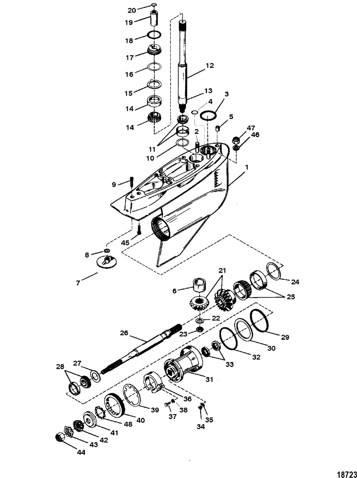 MERCRUISER BRAVO I/II/III STERNDRIVE AND TRANSOM ASSEMBLY GEAR HOUSING(BRAVO I)