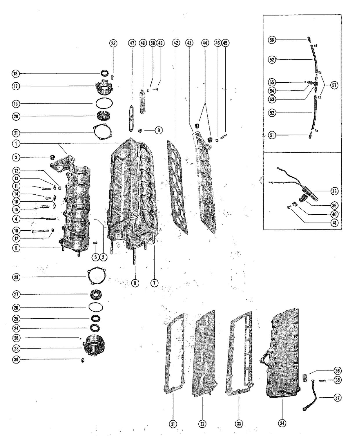 MERCURY MERC 800 CYLINDER BLOCK AND CRANKCASE ASSEMBLY