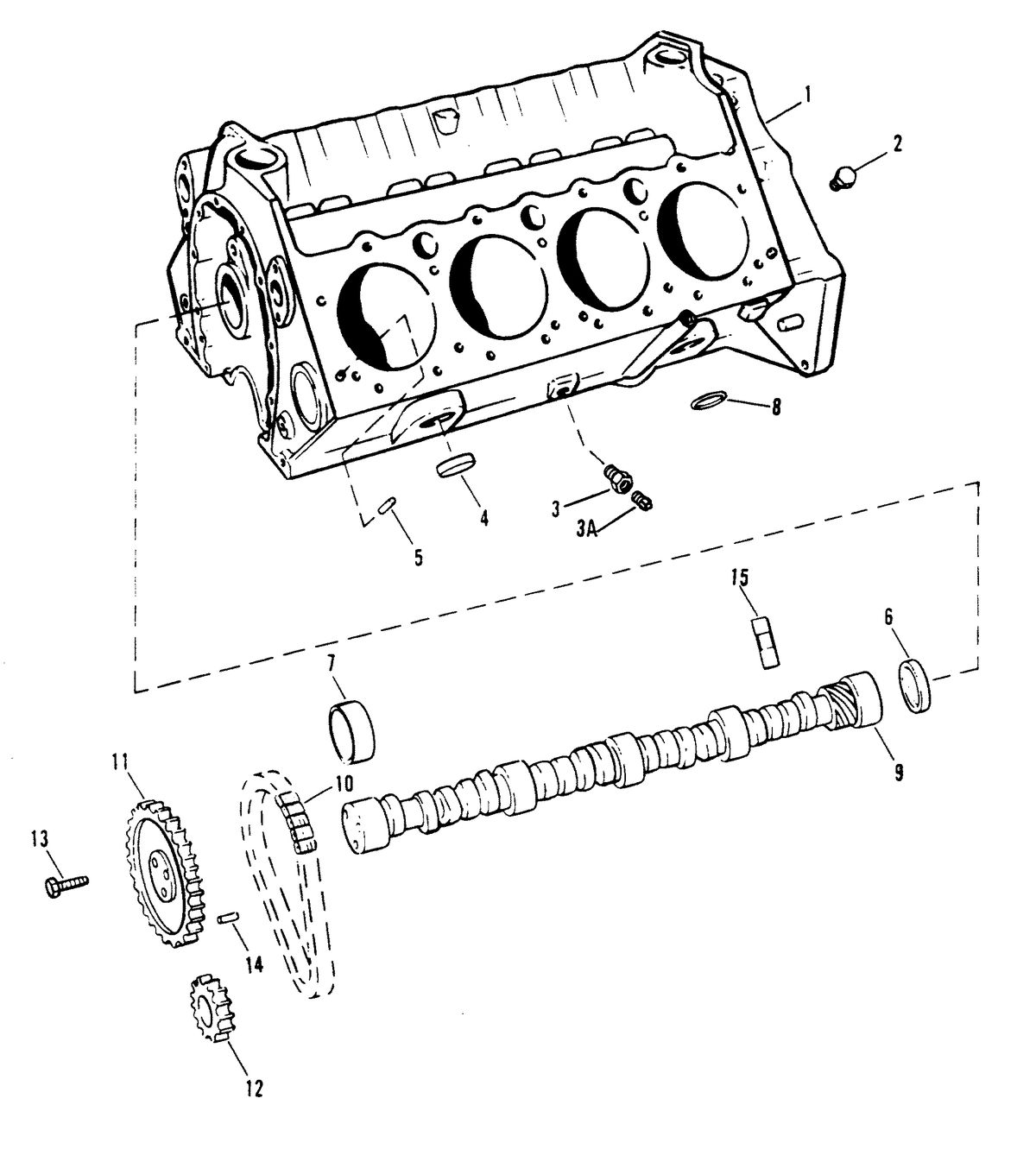 MERCRUISER 8.2L W/HURTH INBOARD GEN V CYLINDER BLOCK AND CAMSHAFT