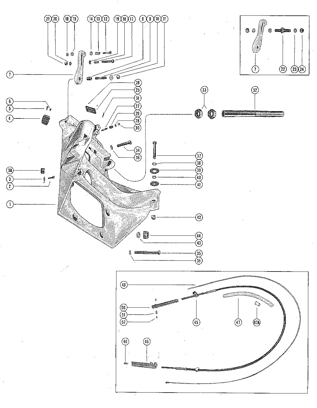 MERCRUISER MERCRUISER I STERN DRIVE UNIT TRANSOM PLATE AND SHIFT CABLE