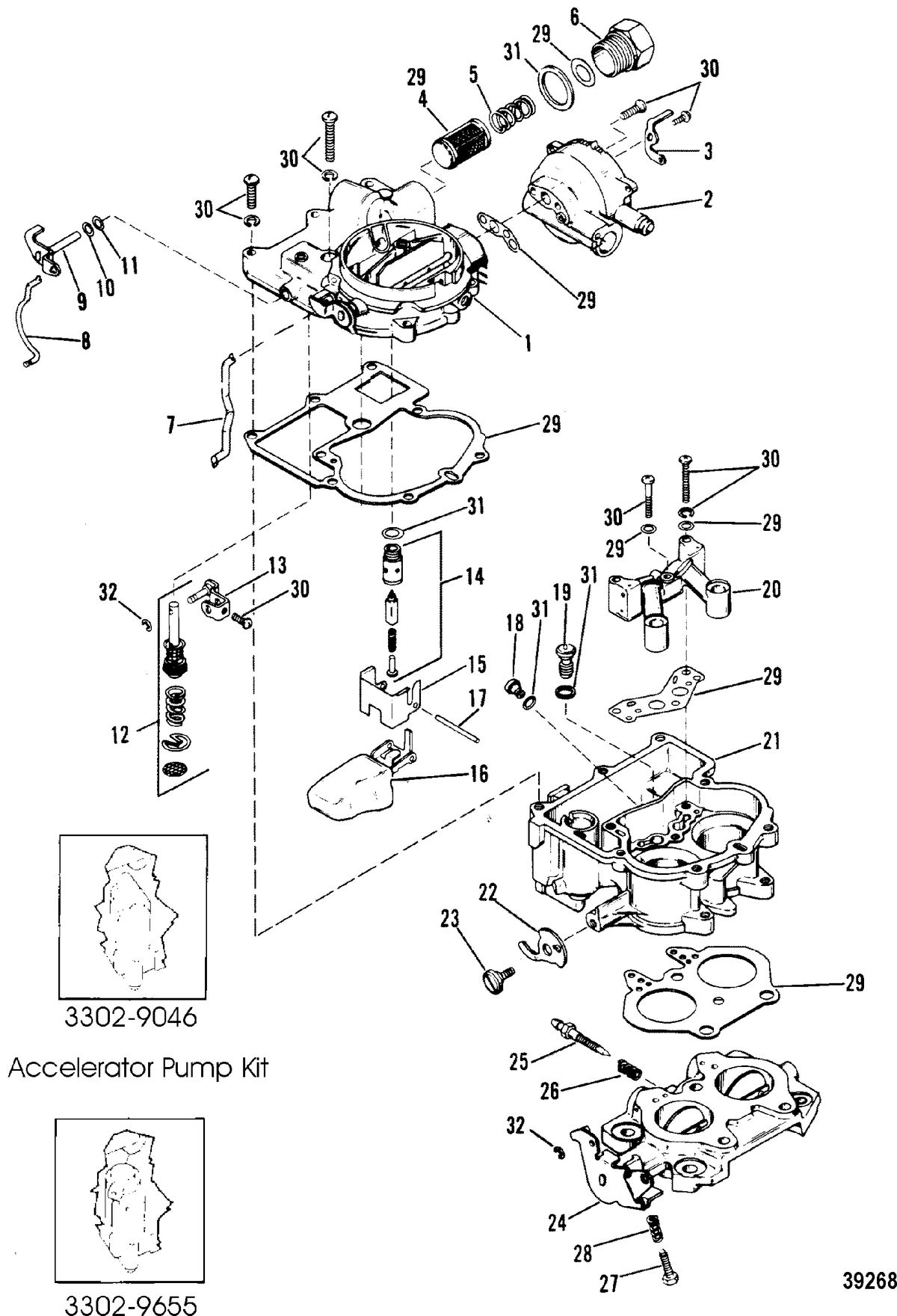 MERCRUISER 175 HP/ 4.3L/205 HP/4.3L/LX CARBURETOR(MERCARB)(175 - 4.3L)