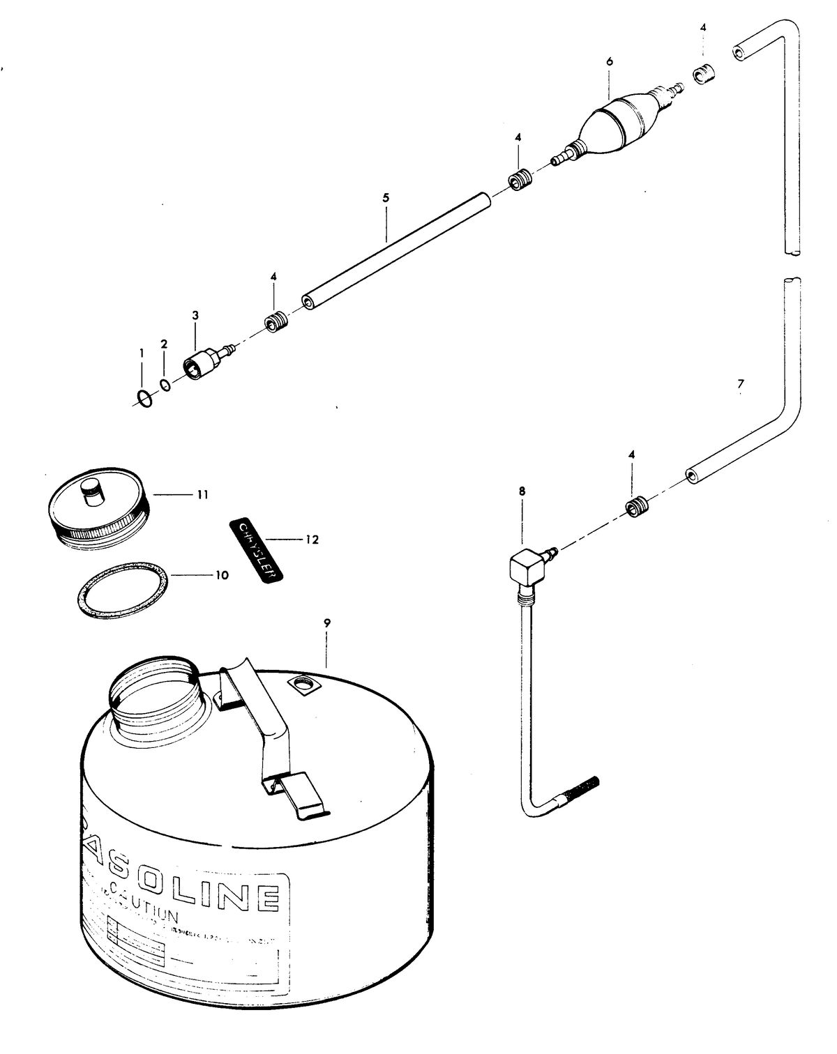 CHRYSLER 6 H.P. SPECIAL FUEL TANK AND LINE