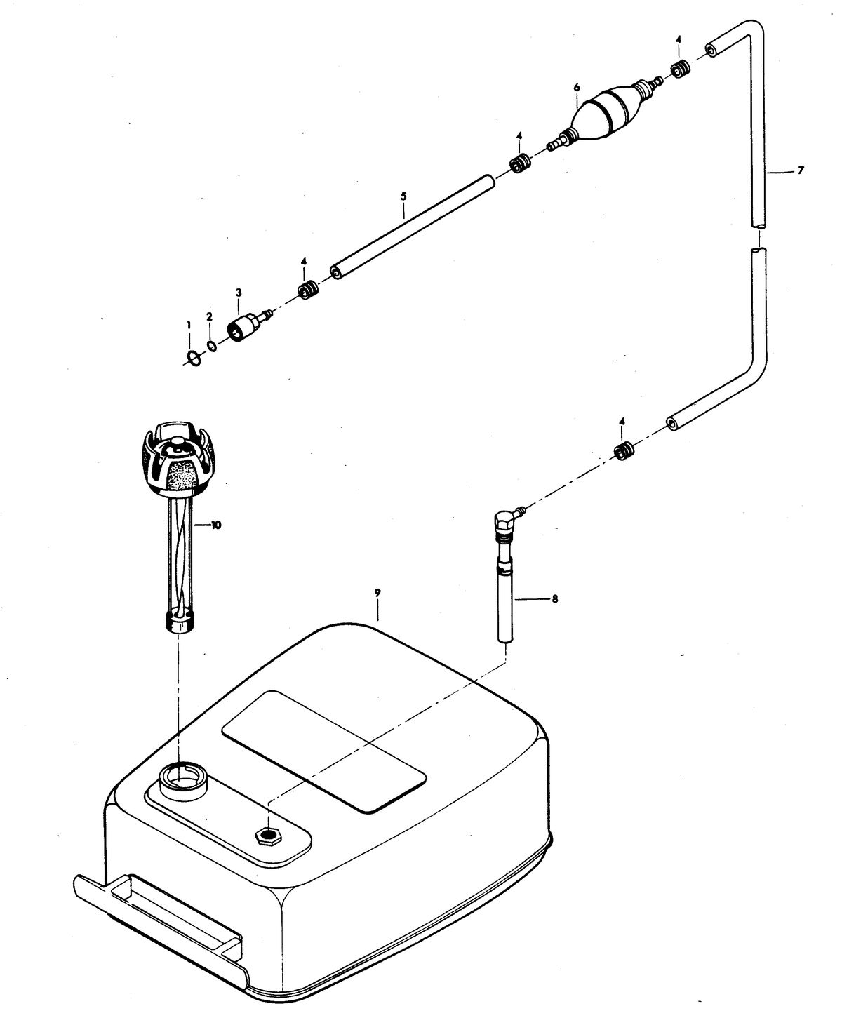 CHRYSLER 25 H.P. FUEL TANK AND LINE