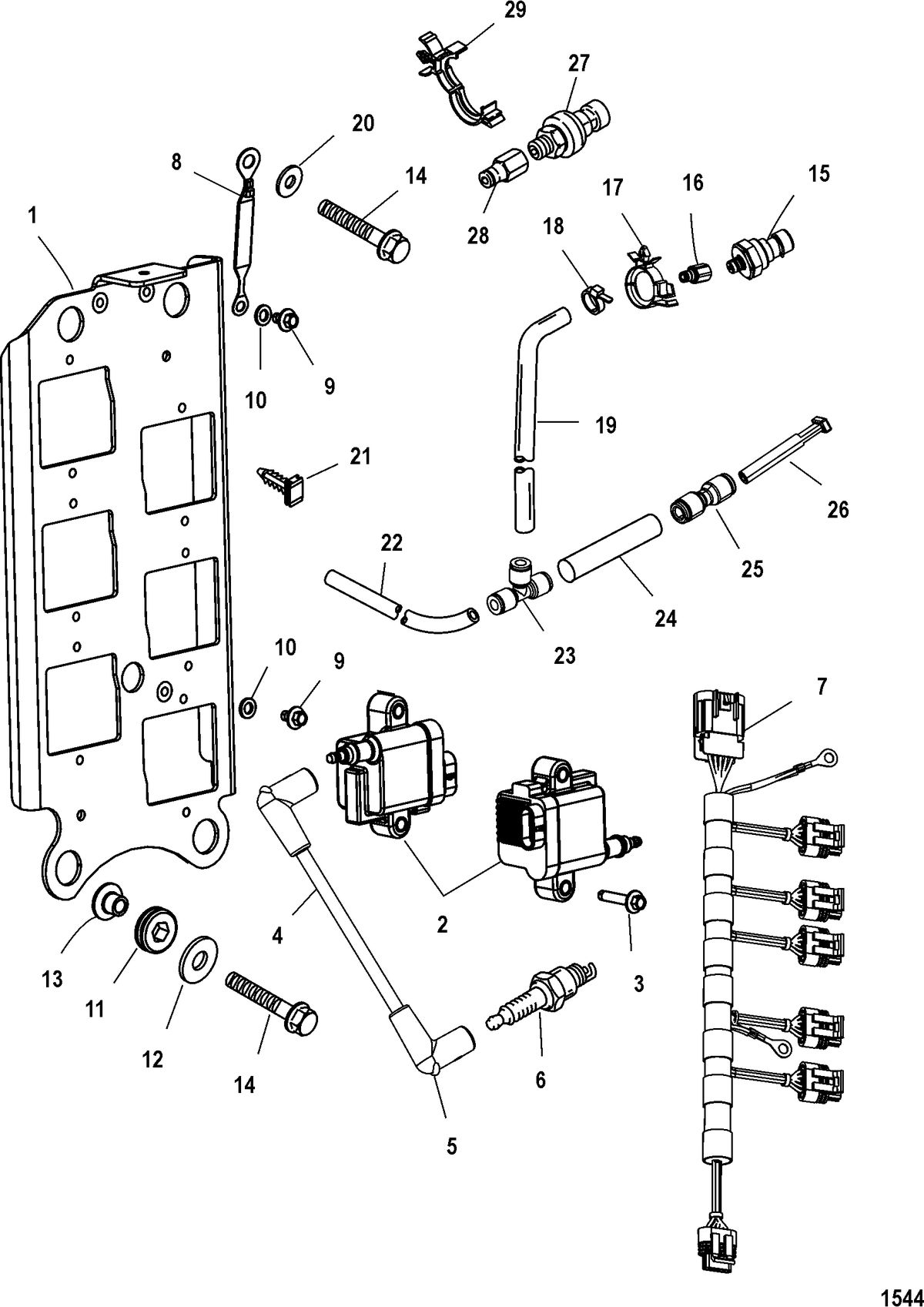 RACE OUTBOARD 300X EFI (3.0L) Coil Plate