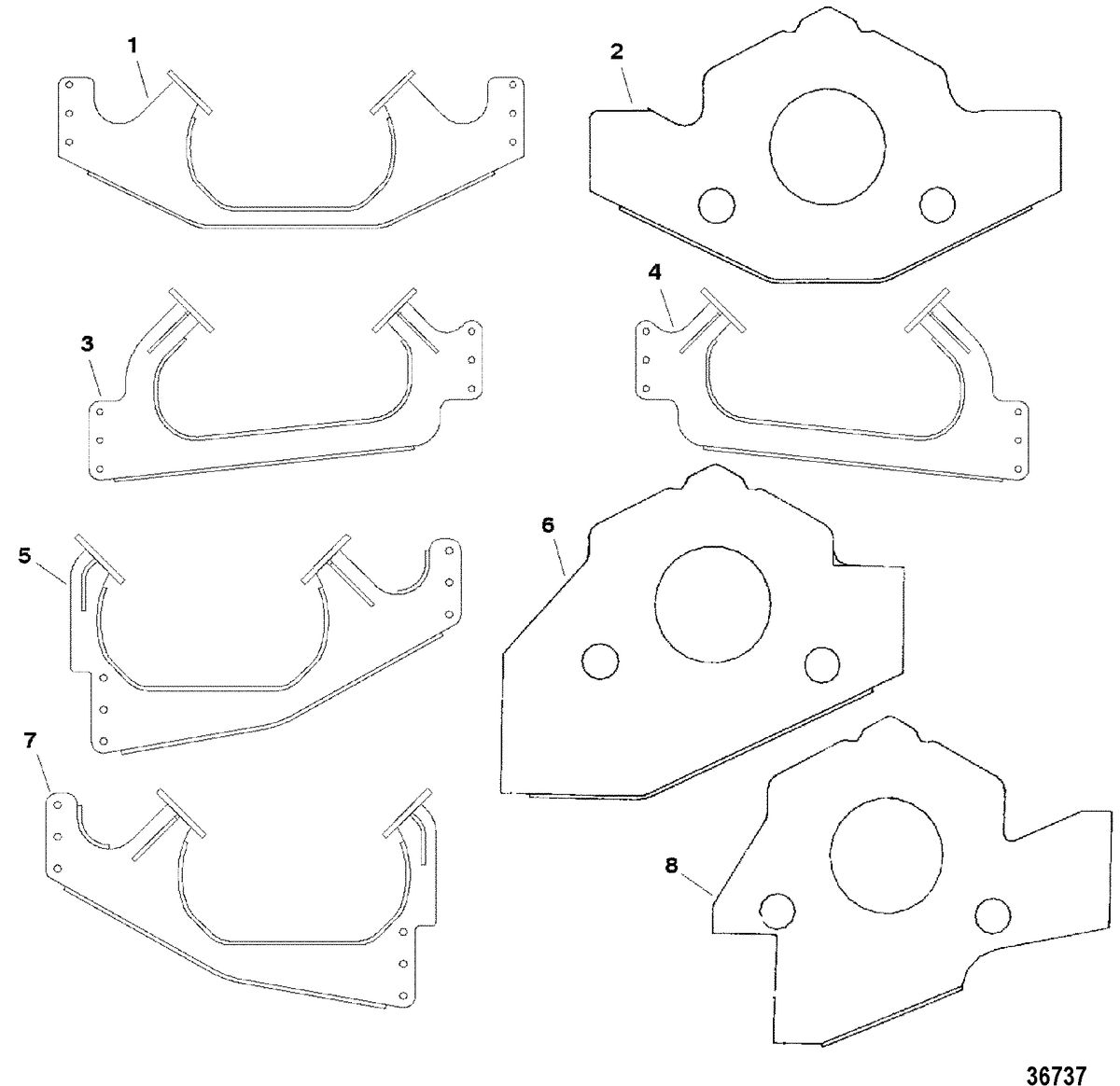 RACE STERNDRIVE 500 CARB (502CID) 8.2L ENGINE (GEN +) MOUNT PLATES-ENGINE