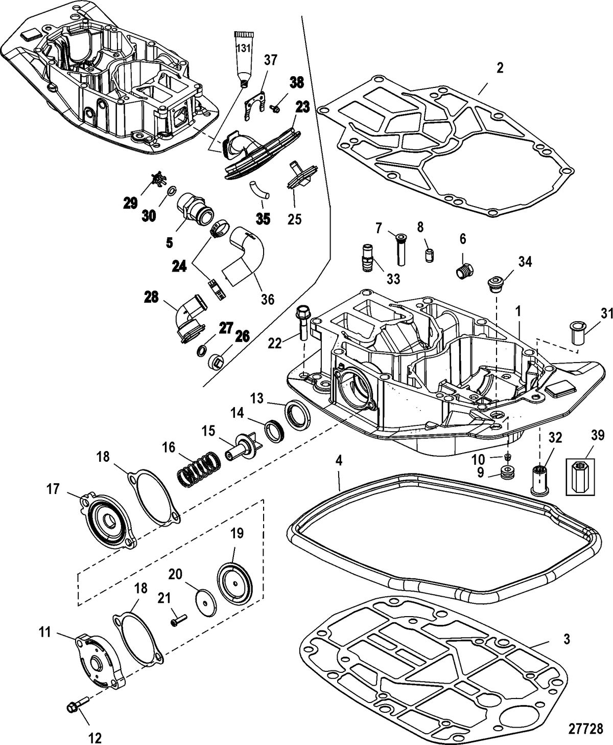MERCURY/MARINER 200/225/250 (3.0L) EFI Exhaust Plate
