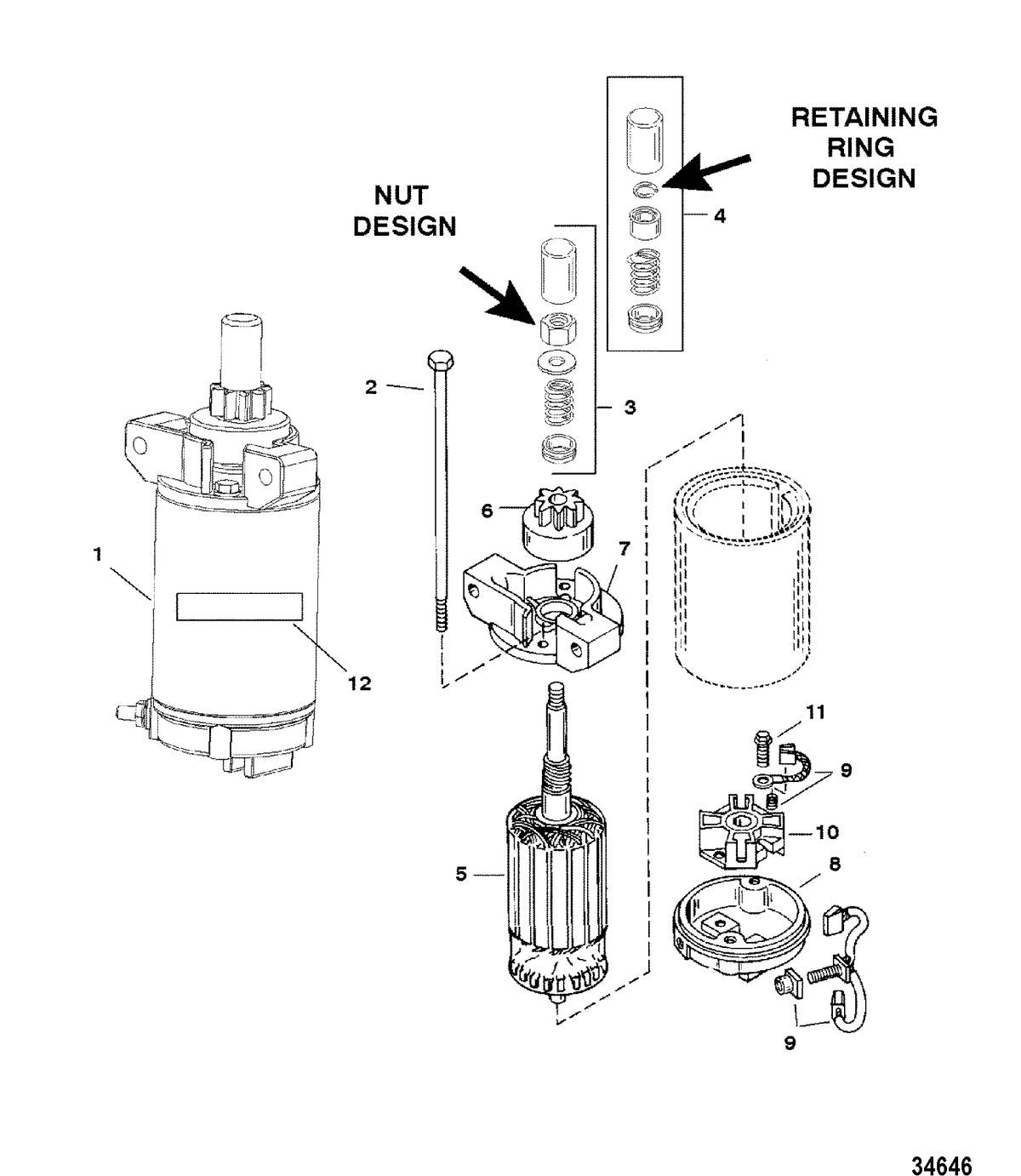 MERCURY/MARINER 25 (4-STROKE) Starter Motor